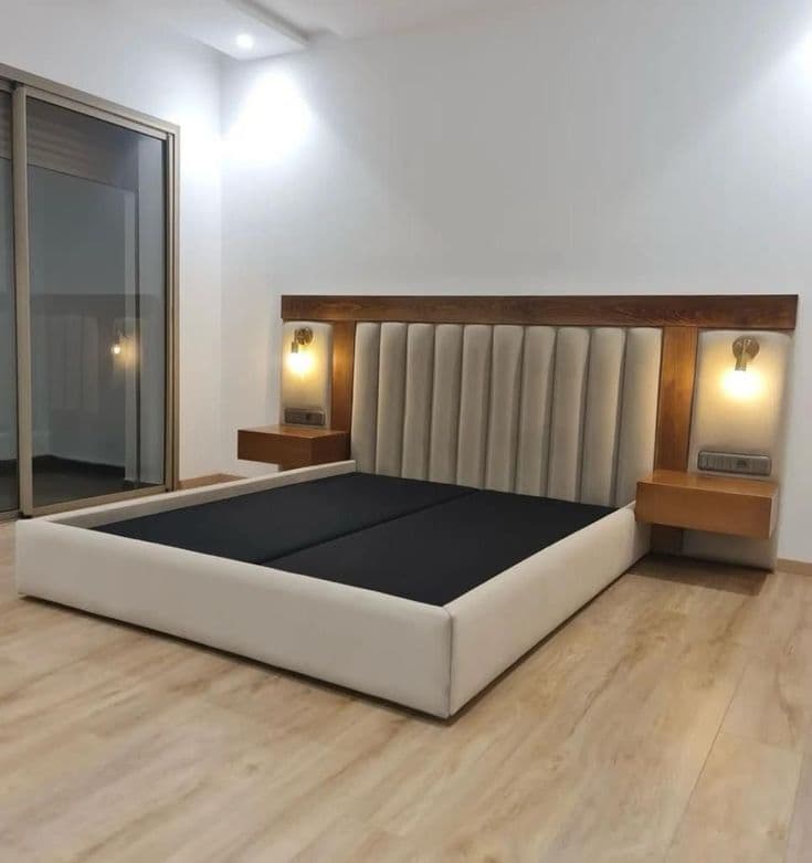 Contemporary upholstered double bed design